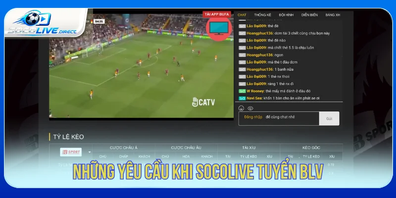 Những yêu cầu cần có khi Socolive tuyển BLV