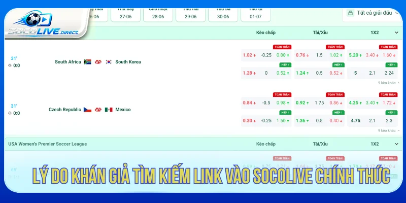 Lý do chọn link vào Socolive chính thức